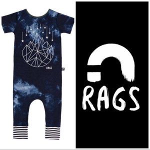 5/6 Rags to Raches blue tie dye Geo romper! SoSoft